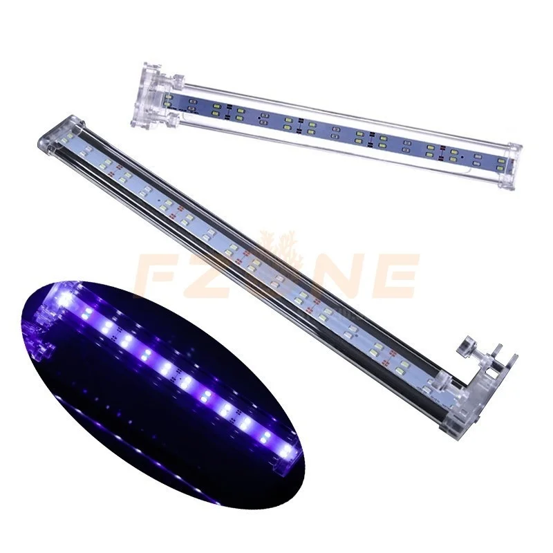 Кристальная Светодиодная лампа для аквариума с крышкой на клипсе 220 В синим и