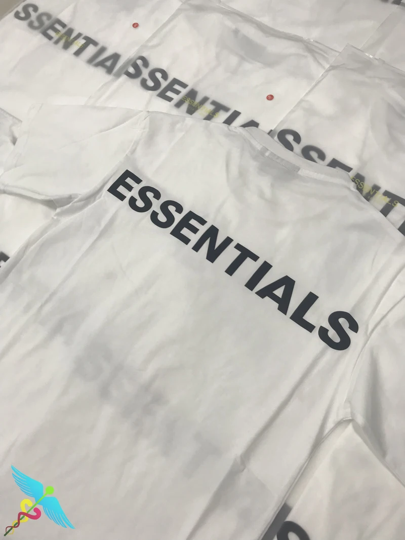 

Essentials T Shirt Men Women Fashion Casual Reflective Letter Logo Print Oversized O-Neck High Quality Short Tee Couple Clothes