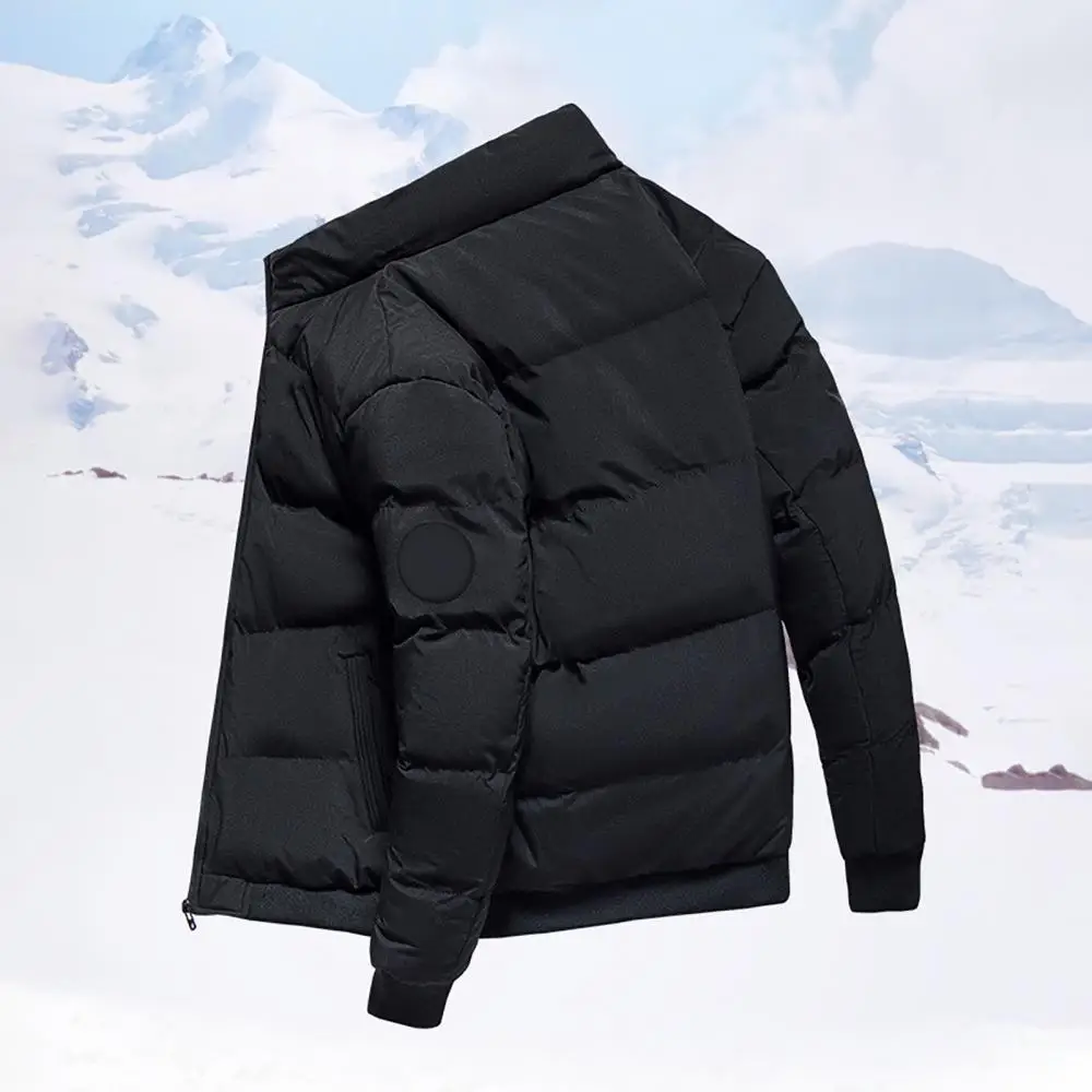 40% Dropshipping!! Autumn Winter Men Stand Collar Long Sleeve Pockets Thick Down Coat Warm Jacket