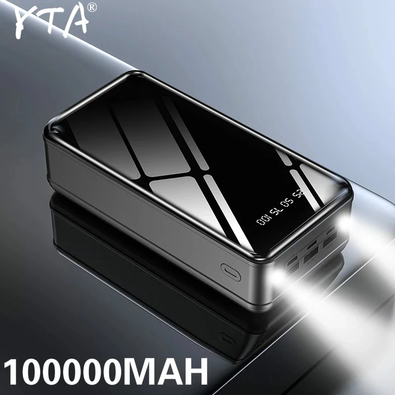 

Внешний аккумулятор, 2 USB-порта, 100000 мАч, 2 входа, для iPhone, Xiaomi