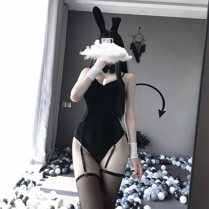 

Привлекательное нижнее белье Bunny Girl, костюм для косплея из аниме, Женский эротический наряд, обтянутый грудью, милый подарок для девушки, для...