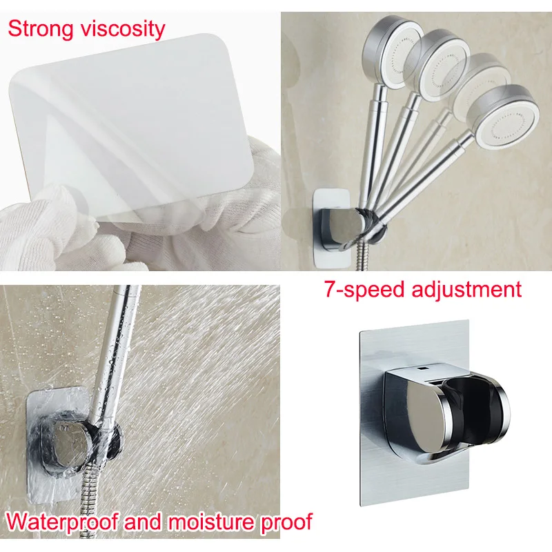 

1 Pcs Shower Head Bracket Holder Adjustable Waterproof Suction Cup Base for Bathroom THIN889