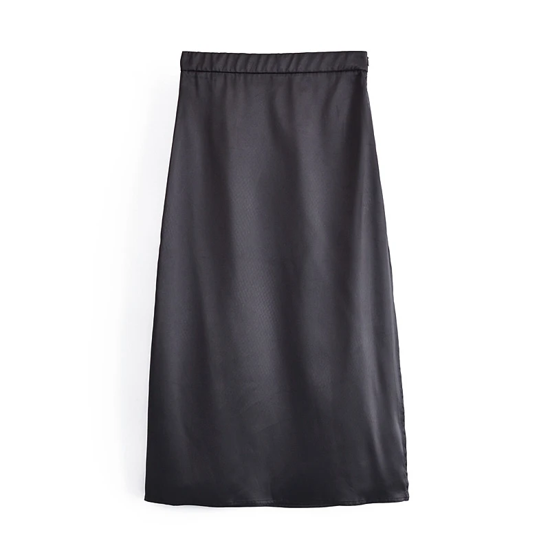 

Summer Black Satin Skirt Set Cami Top and Skirt Set Two Piece Skirt Outfits For Women Crop Tank Top Suit