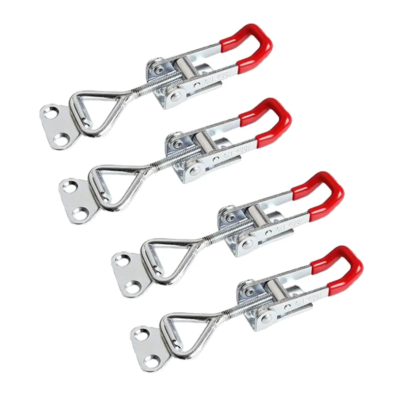 

4 Pcs Toggle Clamp 400Lbs Heavy Duty Lockable 4002 Style Toggle Latch Hasp Clamp Quick Release Pull Latch Draw Latch