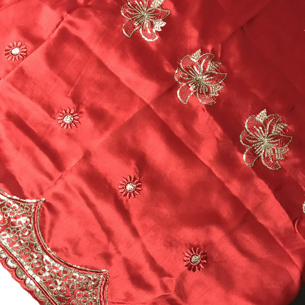 2020 новейшие африканские блестки George кружевная ткань красный шелк сырец хлопок 2