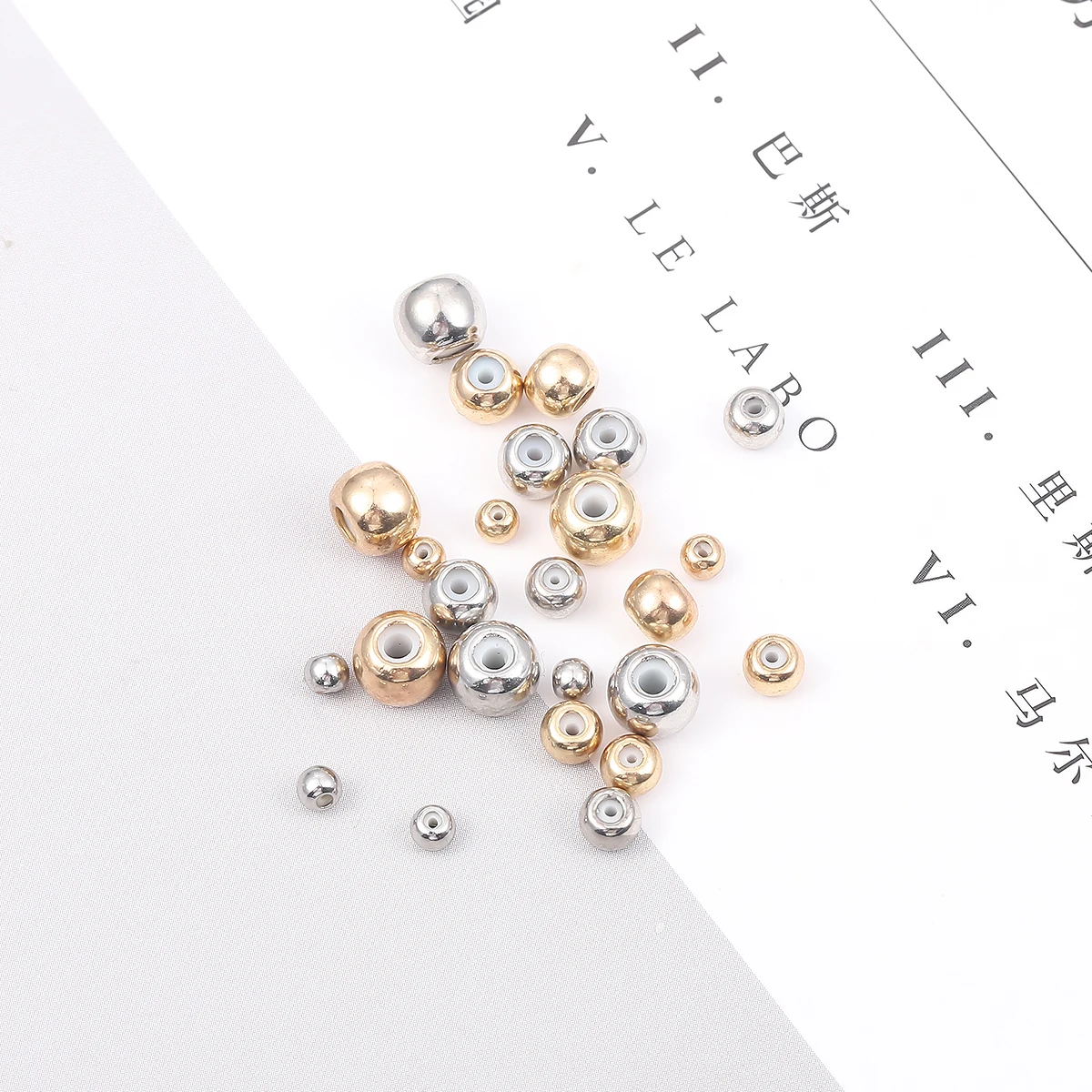 10pcs Copper Chain Length Adjust Beads With Silicone Inside Stopper without Hanging for DIY Bracelet Jewelry Making | Украшения и