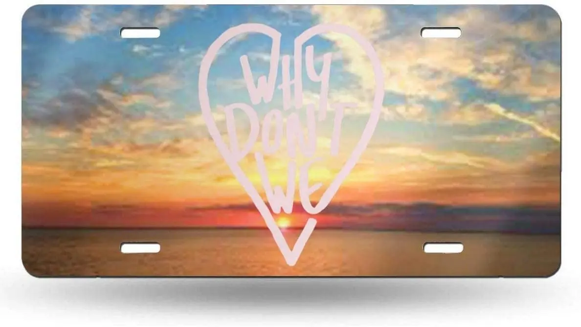 

yunsu Why Dont We Love License Plate,car Decor Personalise Tag,Novelty Car Front License Plate Metal Aluminum Car Plate