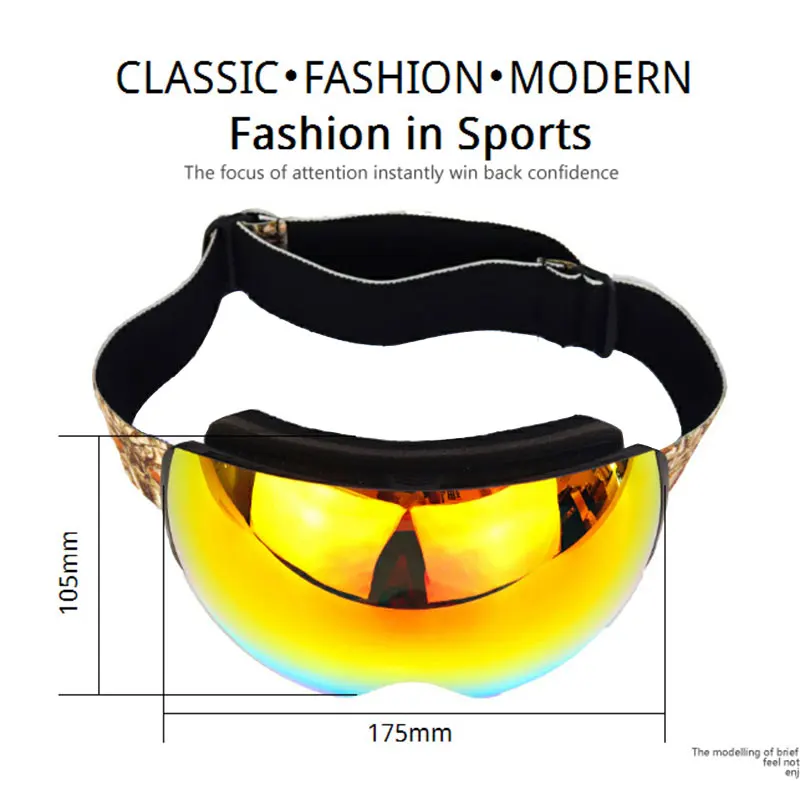 Новинка двухслойные поляризованные линзы лыжные очки Анти-Туман UV400