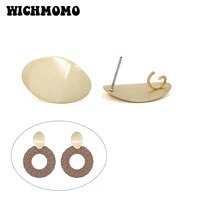 new 2314mm 6piecesbag high quality zinc alloy matte gold oval earring base connectors for diy earring jewelry accessories