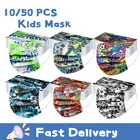 Быстрая доставка, детские одноразовые маски для косплея на Хэллоуин, Детская футбольная маска с принтом, одноразовая маска для лица, одноразовая маска для детей