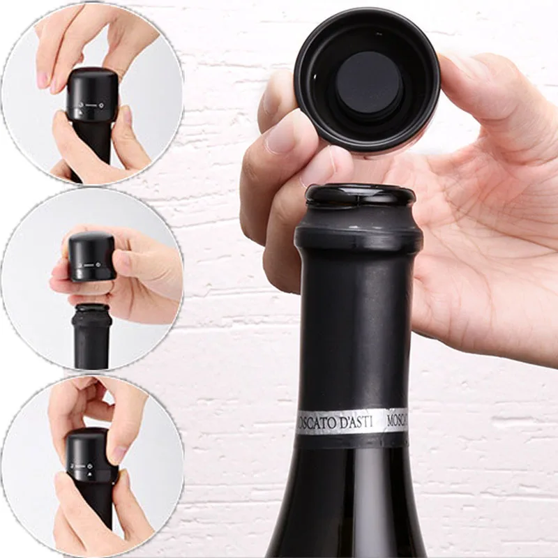 

Leak-proof Vacuum Red Wine Plug Bottle Cap Stop Silicone Sealed Champagne Bottle Stopper Vacuum Retain Freshness Bar Accessories