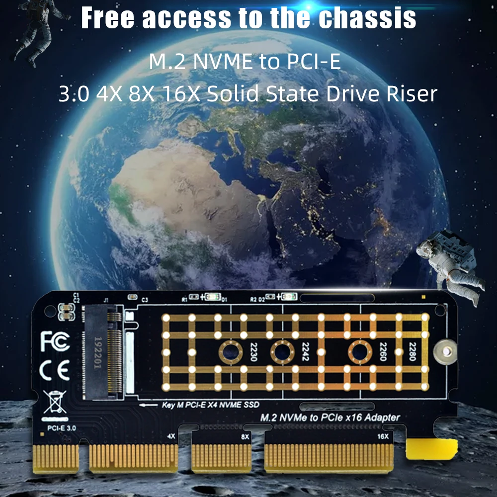 Плата расширения M.2-PCI-E 3 0 4X 8X 16X со светодиодный кой компьютерный адаптер SSD