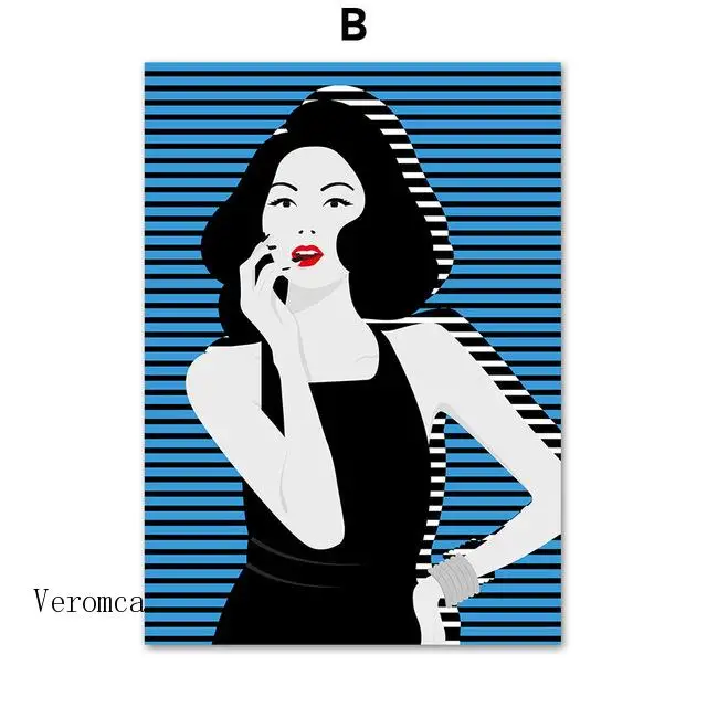 

Modern Fashion Sexy Woman Silhouette Poster Wall Art Canvas Painting Nordic Modular Pictures for Living Room Bed Room Decor