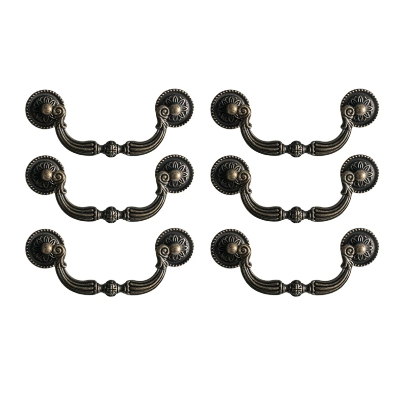 

6 Pack Drop-Down Bail Dresser Pull Handle Bail Drawer Pull Swing Drawer Pulls Rustic Vintage Style