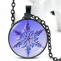 2020 fashion glamour lady glass snowflake christmas necklace and pendant jewelry moon sweater necklace