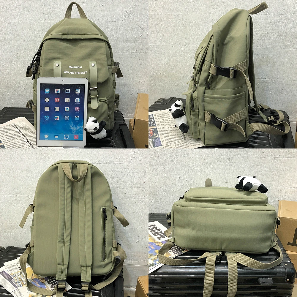 

Travel Women Book Backpack Waterproof Nylon Cute School Bag Girl Kawaii Student Backpack Laptop Female Fashion Bag Ladies Trendy