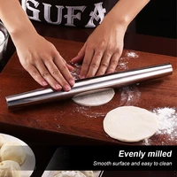 304 stainless steel smooth rolling pin kitchenware handheld roller dough rollers for dumplings cookies biscuit pizza pastry