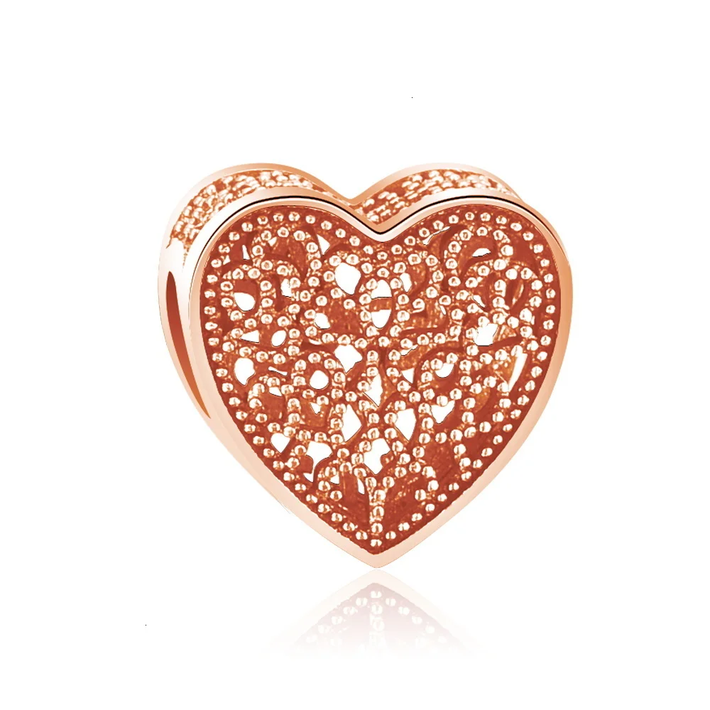 Devolove модные розовые золотые талисманы настоящий серебряные бусины 925 пробы Fit