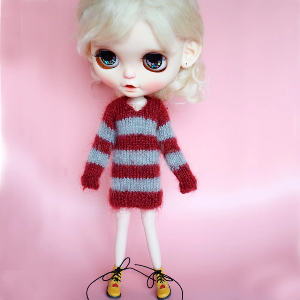 1/6 весы Полосатый Свитер оверсайз для 27 см Obitsu Blythe Licca-Chan куклы Momoko 12 дюймов |