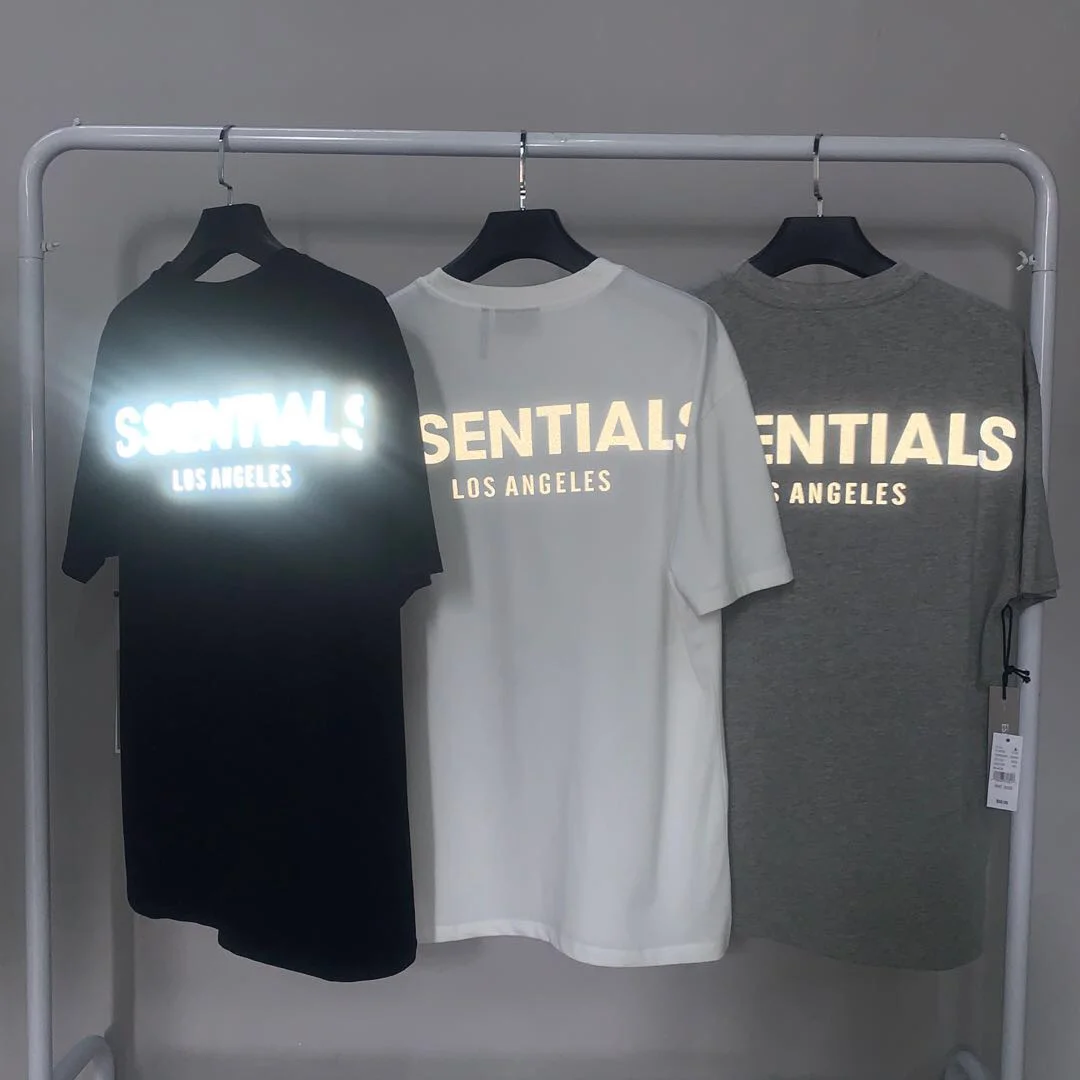 

Светоотражающие Толстые мужские базовые футболки из ткани для мужчин и женщин 1:1 Высококачественная футболка Оверсайз Футболки Kanye West