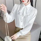 Модные женские туфли в готическом стиле и стиле панк Стиль винтажная блузка в европейском стиле в викторианском стиле дворца с длинным рукавом Блузка, на каждый день, с воротником-стойкой и галстуком-бабочкой вечерние офисные рубашки