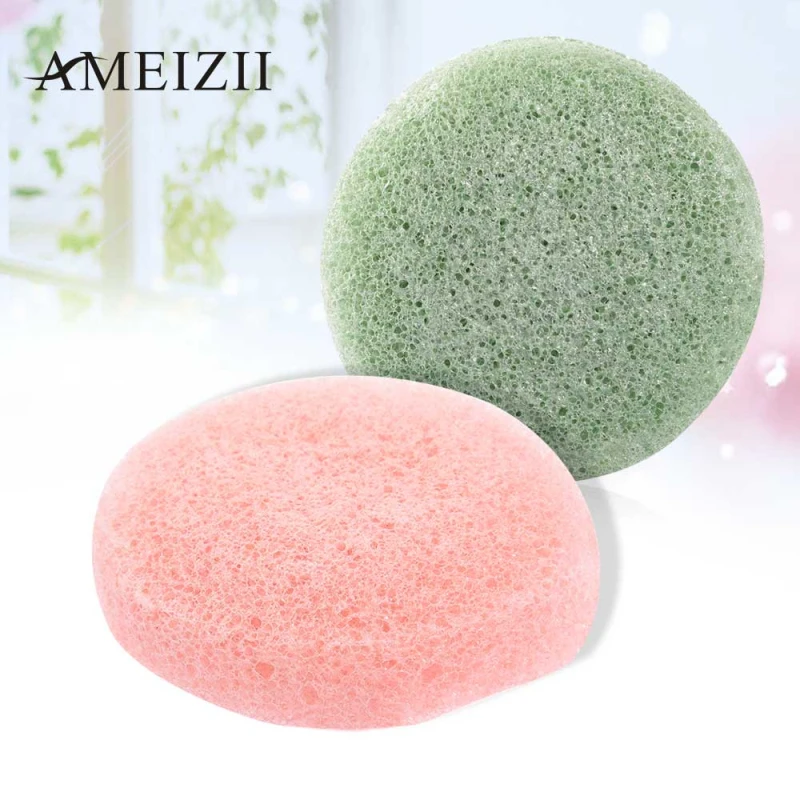 Натуральная круглая губка AMEIZII Shap Konjac для чистки лица косметическое спонж