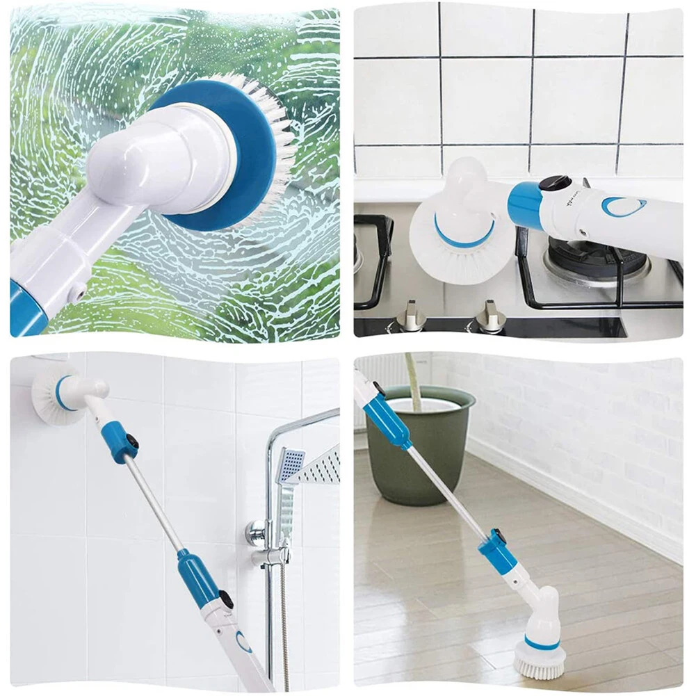 

Electric Kitchen Cleaning Brush Long Handle Automatic Cordless Cleaner Bathroom Kitchen Wireless Rechargeable Cleaning Tools Set