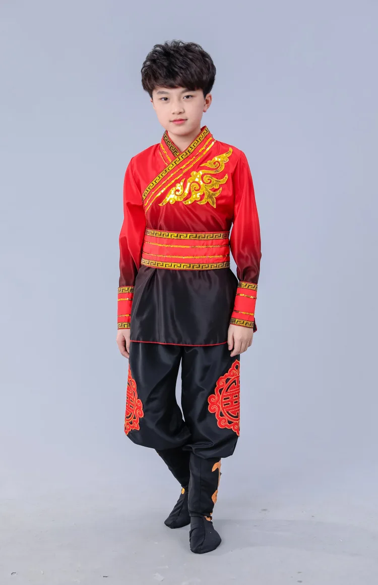 Новогодний костюм для мальчиков народных танцев Детские барабанные костюмы