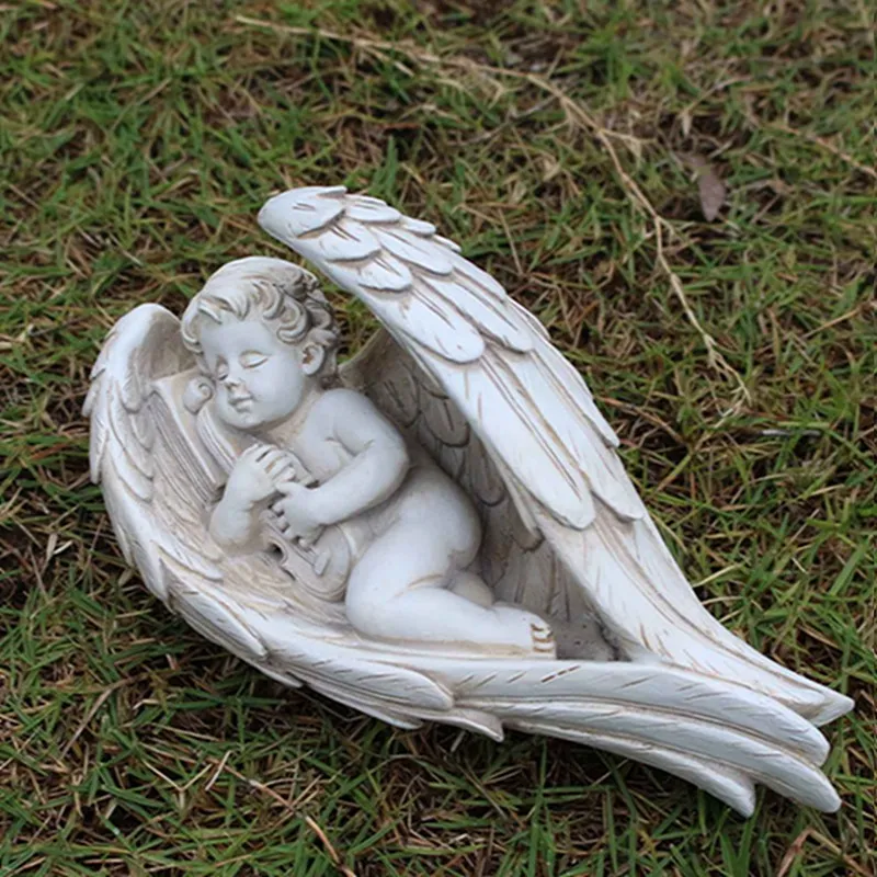 Новая милая фигурка спящего ангела для украшения дома статуя сада искусство