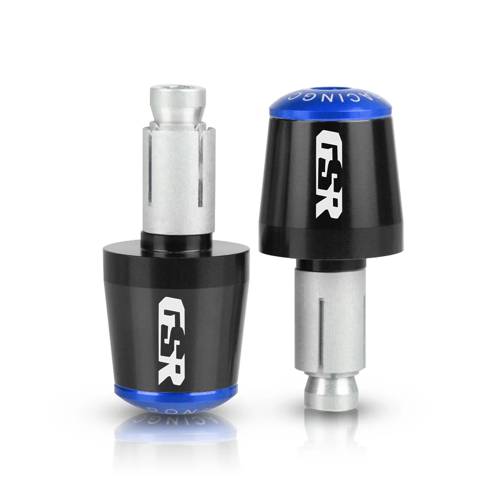 Black-Blue Рукоятка мотоцикла конец вес руль Грипсы кепки анти вибрации силдер разъем для SUZUKI GSR 600 400 750 GSR750 GSR600 GSR400 - Цвет: Black-Blue
