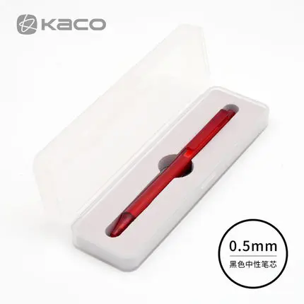 Xiaomi KACO, серия трубок, цветная гелевая ручка с чернилами, металлическая ручка, 0,5 мм, выдвижная, черная, гладкая, для письма, канцелярские принадлежности, для школы, офиса - Цвет: 1Red with box