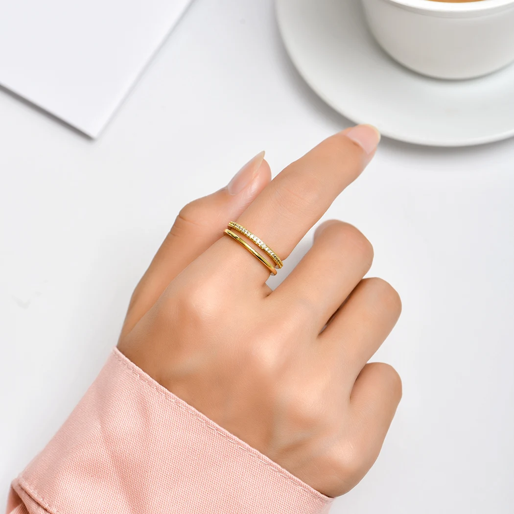 Кольцо с двойным ремешком Chandler модное облегающее кольцо отверстиями
