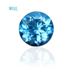 Натуральный голубой топаз 0.18ct Швейцарский Голубой Топаз 3*3 мм круговой голый камень кольцо для лица серьги по индивидуальному заказу