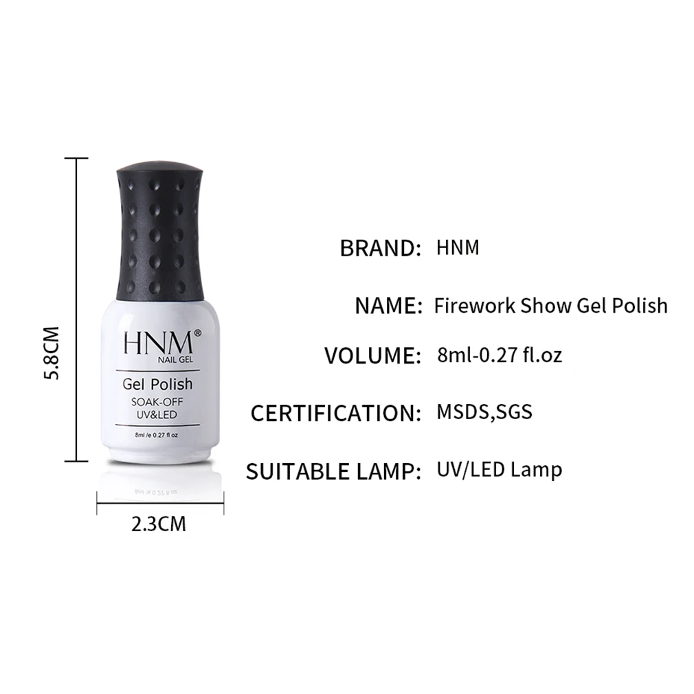 HNM гель-лак для ногтей 8 мл полупостоянный отмачиваемый уф-и светодиодный