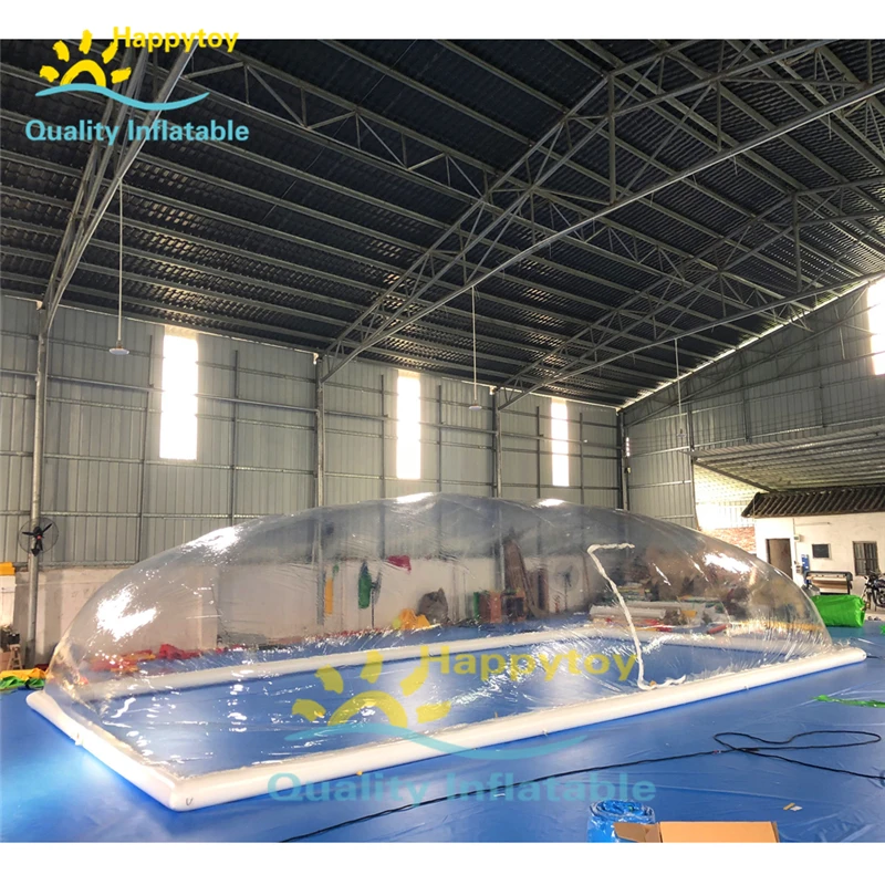 Надувная купольная палатка для бассейна ПВХ прозрачная зимнего