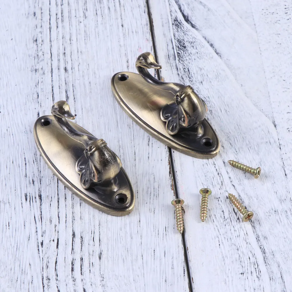 Пара крючков для занавесок в форме лебедя (античная латунь)|Декоративные