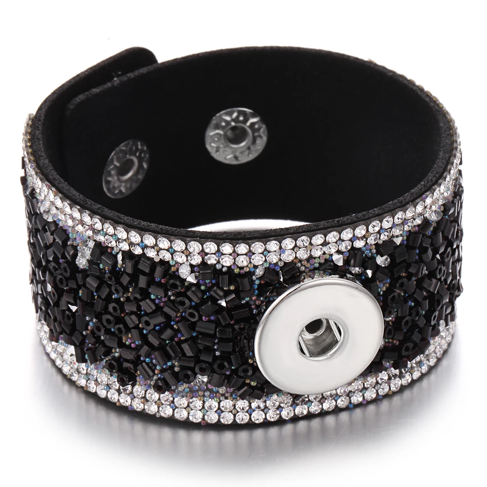 Новый кожаный браслет с застежкой для женщин бриллиантовый подходит рукоделия 18