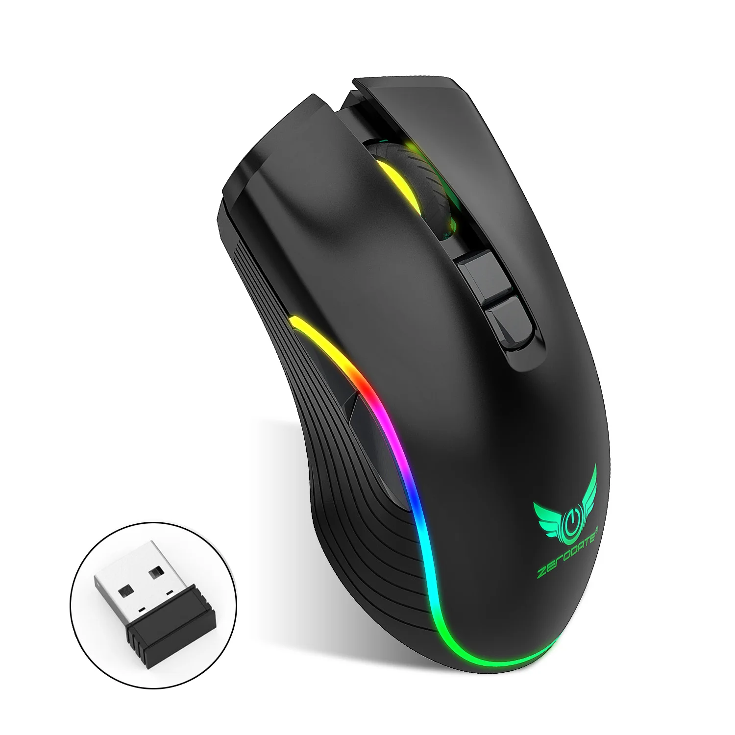 

T26 2.4G RGB Wireless Mouse TYPE-C Rechargeable Interface Seven-button 2400DPl Gaming Mouse