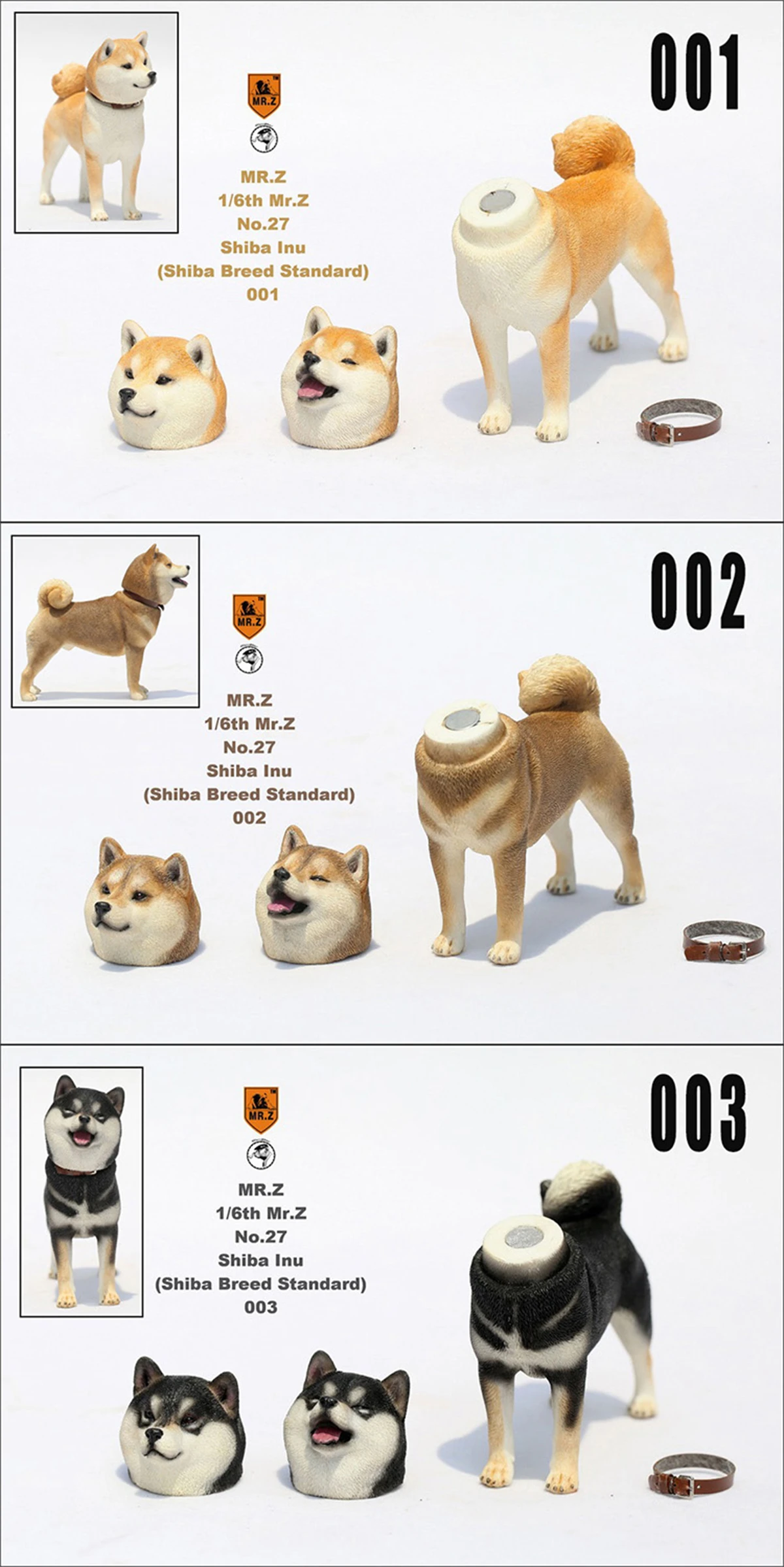 Mr.Z Studio-figura de Animal en miniatura, perro Shiba Inu, regalo de decoraci&oacute;n hecho a mano, adornos de escritorio, mu&ntilde;ecas, 1:6-5