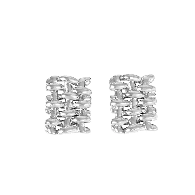 

Vintage earrings Stylish retro woven mesh square hollow design earring earring earrings