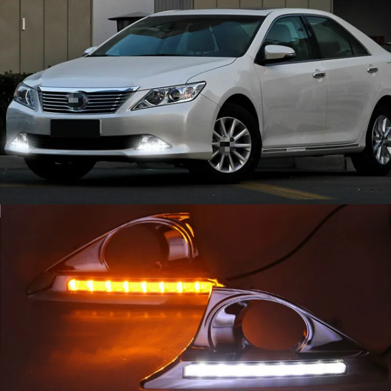 2 шт. DRL для Toyota Camry 2012 2013 2014 дневные ходовые огни Противотуманные фары крышка с