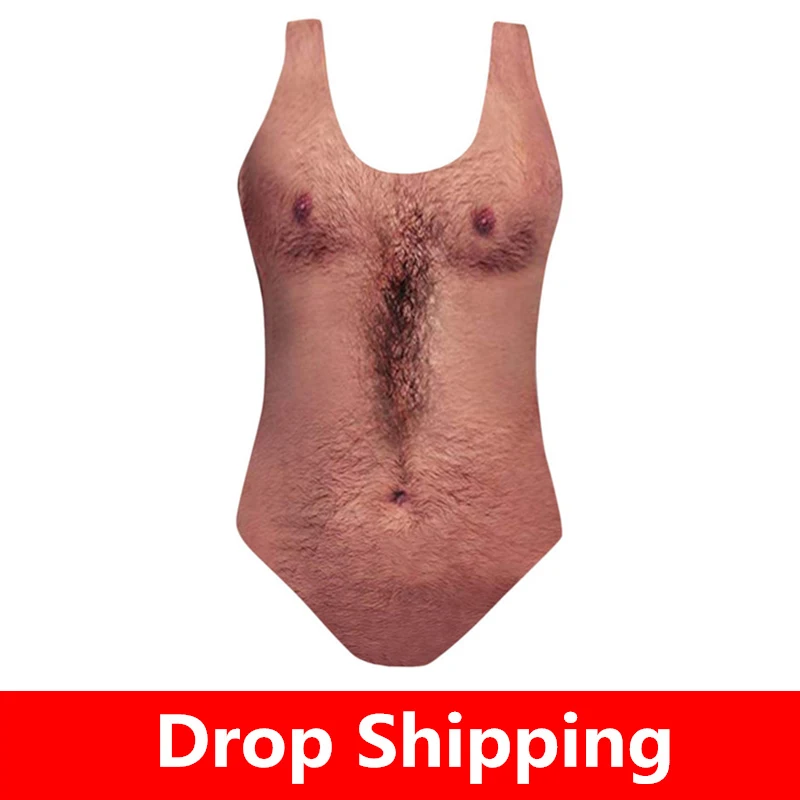 Забавный сдельный Купальник для женщин сексуальный грудь волосы купальник