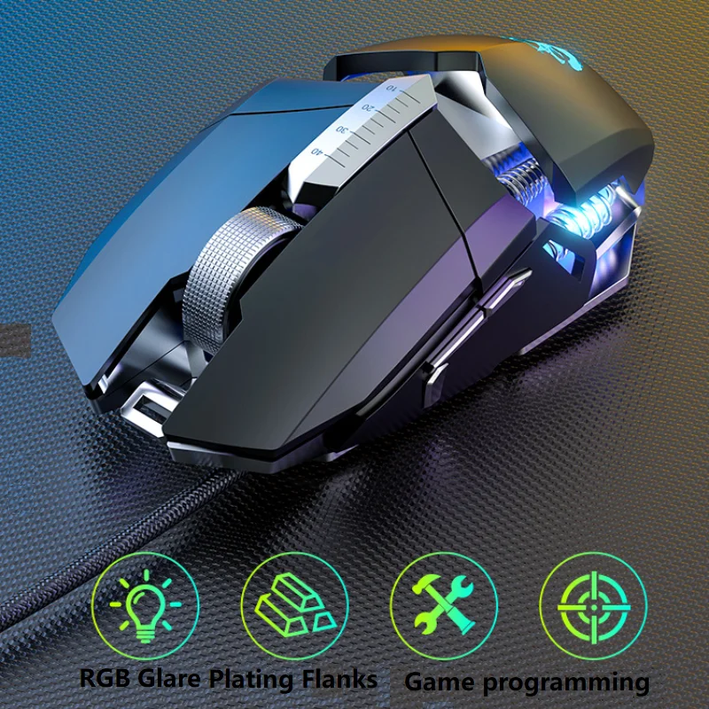 

12000DPI USB Wired Programmable Gaming Mouse Adjustable Backlight 7 Custom Button Mechanical Gaming Mice for Pro Gamer/LOL