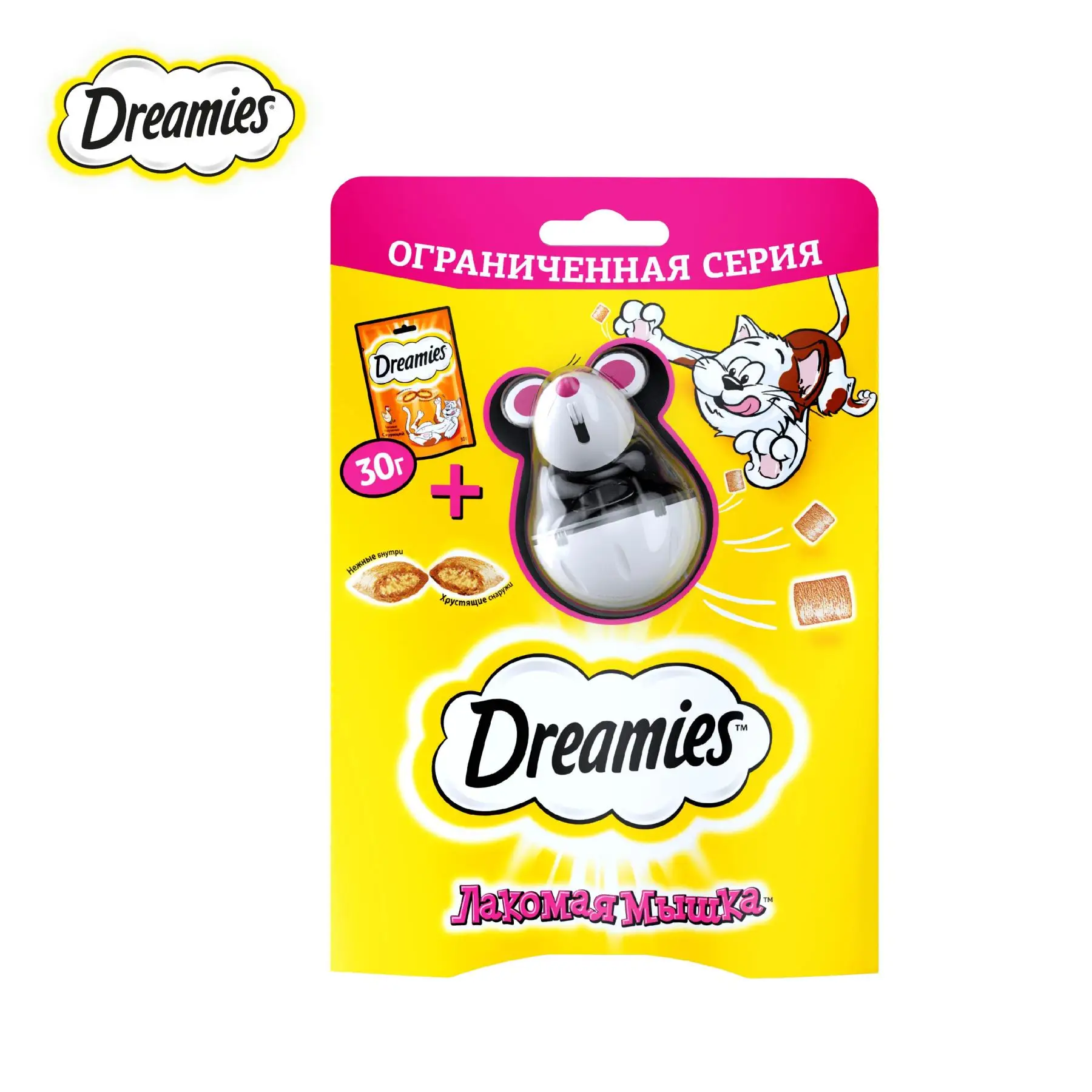 Dreamies &quotЛакомая Мышка" с курицей 30 г|Кошачьи лакомства и витамины| |