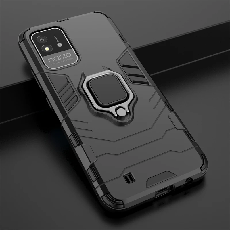 for realme narzo 50i case armor finger ring bumper shockproof case for realme narzo 50i cover for narzo 50i realme narzo 50a free global shipping