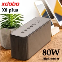 xdobo x8 plus 80w bluetooth speakers tws wireless heavy bass boombox music player subwoofer portable column power bank tf aux