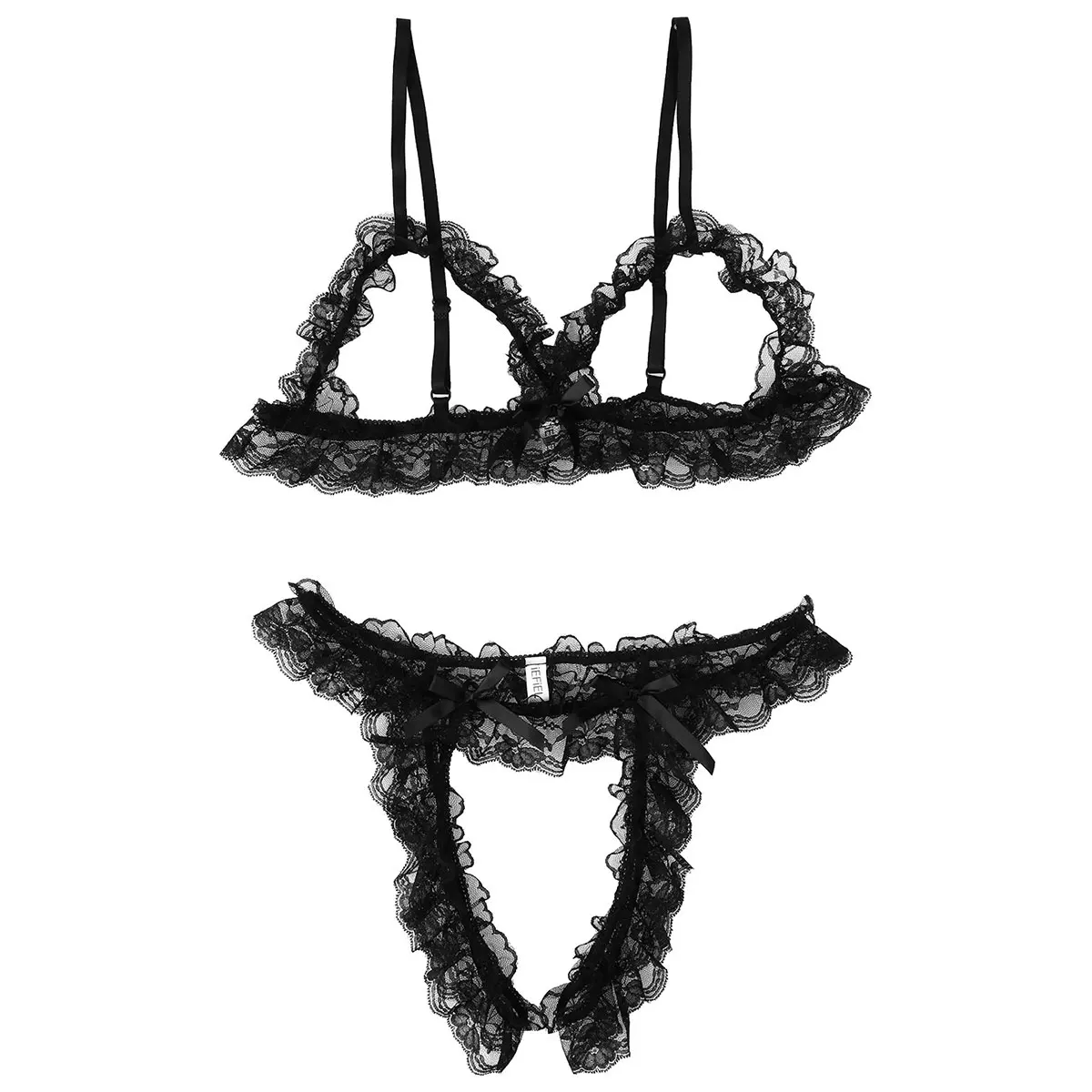 Мужской кружевной набор белья бикини без рукавов с трусиками