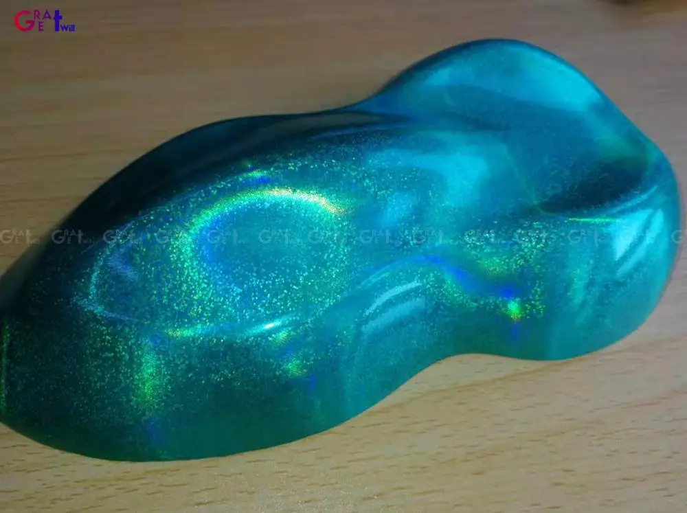 Блестящая голографическая виниловая пленка Tiffany Blue Glitter неоновая Радужная