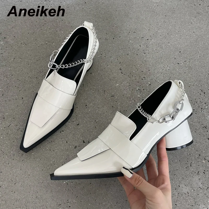 

Женские босоножки Aneikeh, осенние туфли-лодочки, новинка 2022, туфли на платформе и высоком каблуке, пикантные элегантные туфли из искусственной...