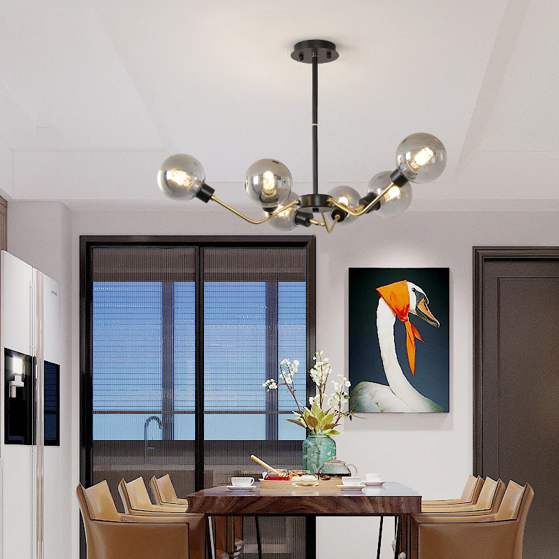 Скандинавские современные стеклянные подвесные светильники художественное